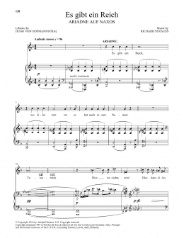 page one of Es Gibt Ein Reich (from Ariadne auf Naxos) (Piano & Vocal)