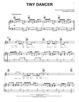 page one of Tiny Dancer (Vocal Pro + Piano/Guitar)