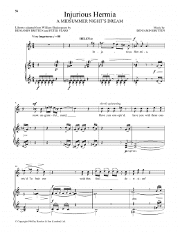page one of Injurious Hermia (from A Midsummer Night's Dream) (Piano & Vocal)