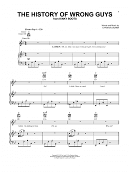 page one of The History Of Wrong Guys (from Kinky Boots: The New Musical) (Vocal Pro + Piano/Guitar)