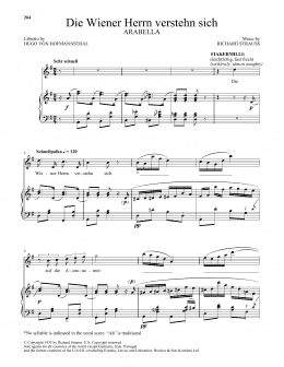 page one of Die Wiener Herrn Verstehn Sich (from Arabella) (Piano & Vocal)