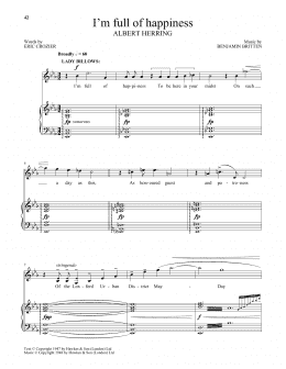 page one of I'm full of happiness (from Albert Herring) (Piano & Vocal)