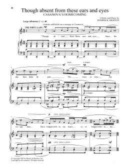 page one of Though absent from these ears and eyes (from Casanova's Homecoming) (Piano & Vocal)