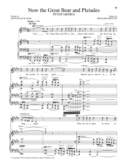 page one of Now the Great Bear and Pleiades (from Peter Grimes) (Piano & Vocal)