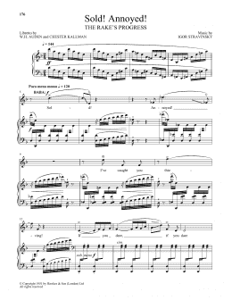 page one of Sold! Annoyed! (from The Rake's Progress) (Piano & Vocal)