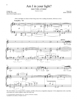 page one of Am I in your light? (from Doctor Atomic) (Piano & Vocal)