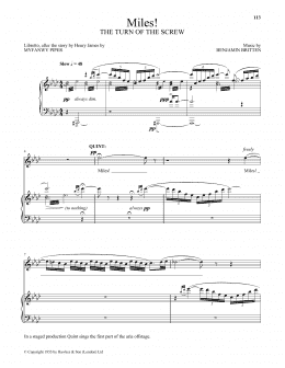page one of Miles! (from The Turn Of The Screw) (Piano & Vocal)