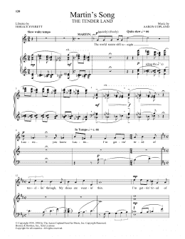 page one of Martin's Song (from The Tender Land) (Piano & Vocal)