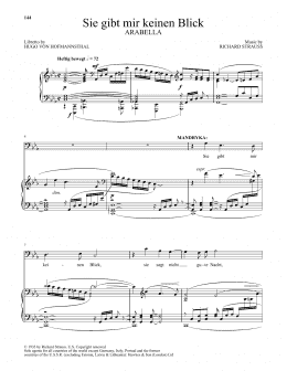 page one of Sie gibt mir keinen Blick (from Arabella) (Piano & Vocal)