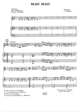 page one of Mao Mao (Piano & Vocal)