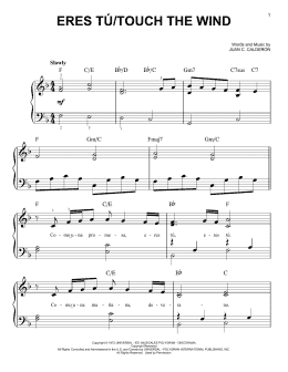 page one of Eres Tu/Touch The Wind (Very Easy Piano)