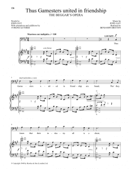 page one of Thus Gamesters united in friendship (from The Beggar's Opera) (Piano & Vocal)