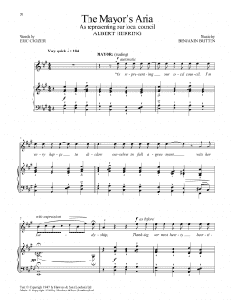 page one of The Mayor's Aria (from Albert Herring) (Piano & Vocal)