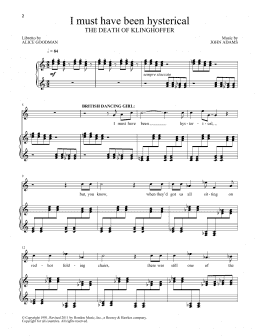 page one of I must have been hysterical (from The Death Of Klinghoffer) (Piano & Vocal)