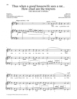 page one of Thus when A good housewife sees a rat...How cruel are the traytors (from The Beggar's Opera) (Piano & Vocal)