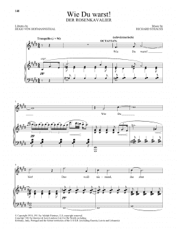 page one of Wie Du warst! (from Der Rosenkavalier) (Piano & Vocal)