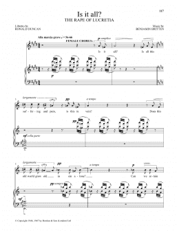 page one of Is it all? (from The Rape Of Lucretia) (Piano & Vocal)