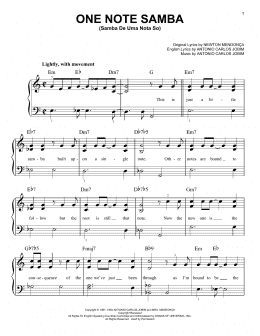 page one of One Note Samba (Samba De Uma Nota So) (Very Easy Piano)