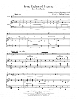 page one of Some Enchanted Evening (from South Pacific) (Flute and Piano)