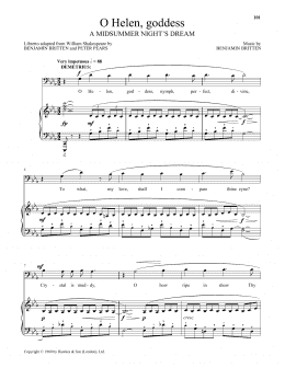 page one of O Helen, goddess (from A Midsummer Night's Dream) (Piano & Vocal)