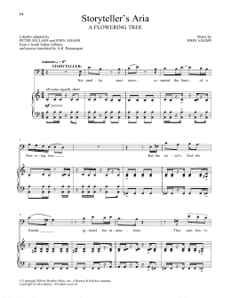 page one of Storyteller's Aria (from A Flowering Tree) (Piano & Vocal)