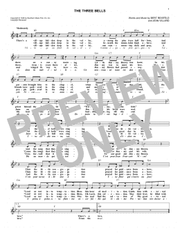 page one of The Three Bells (Lead Sheet / Fake Book)