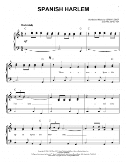 page one of Spanish Harlem (Very Easy Piano)
