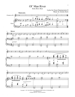page one of Ol' Man River (from Show Boat) (Clarinet and Piano)