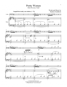 page one of Pretty Women (from Sweeney Todd) (Cello and Piano)