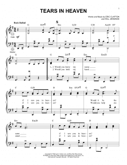 page one of Tears In Heaven (Accordion)
