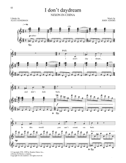 page one of I don't daydream (from Nixon In China) (Piano & Vocal)