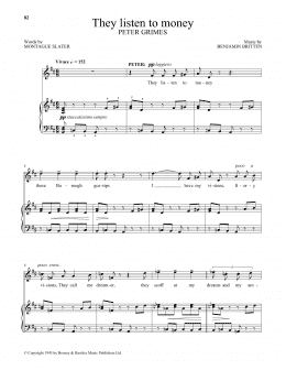 page one of They listen to money (from Peter Grimes) (Piano & Vocal)