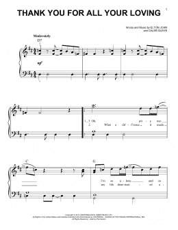 page one of Thank You For All Your Loving (from Rocketman) (Easy Piano)