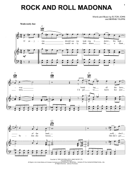 page one of Rock And Roll Madonna (from Rocketman) (Piano, Vocal & Guitar Chords (Right-Hand Melody))