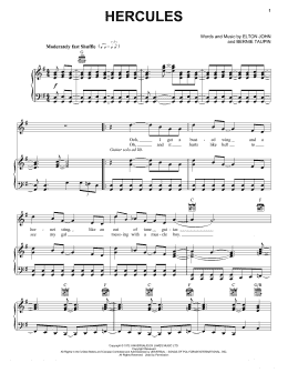 page one of Hercules (from Rocketman) (Piano, Vocal & Guitar Chords (Right-Hand Melody))