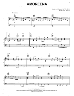 page one of Amoreena (from Rocketman) (Piano, Vocal & Guitar Chords (Right-Hand Melody))