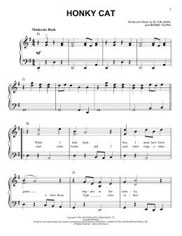 page one of Honky Cat (from Rocketman) (Easy Piano)