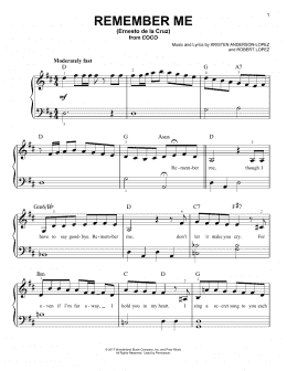 page one of Remember Me (Ernesto de la Cruz) (from Coco) (Very Easy Piano)