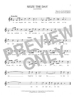 page one of Seize The Day (from Newsies) (Ocarina)