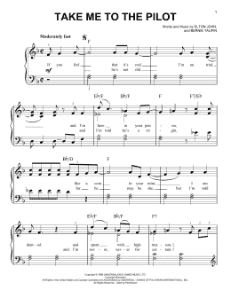 page one of Take Me To The Pilot (from Rocketman) (Easy Piano)