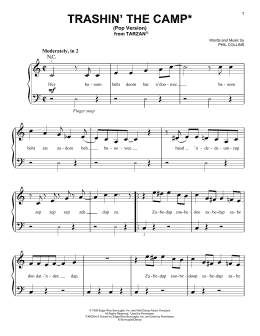 page one of Trashin' The Camp (Pop Version) (from Tarzan) (Very Easy Piano)