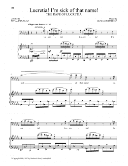page one of Lucretia! I'm sick of that name! (from The Rape Of Lucretia) (Piano & Vocal)