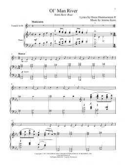 page one of Ol' Man River (from Show Boat) (Trumpet and Piano)