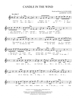 page one of Candle In The Wind (Ocarina)