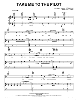page one of Take Me To The Pilot (from Rocketman) (Piano, Vocal & Guitar Chords (Right-Hand Melody))