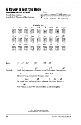 page one of A Cover Is Not The Book (from Mary Poppins Returns) (Guitar Chords/Lyrics)