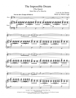 page one of The Impossible Dream (The Quest) (from Man Of La Mancha) (Flute and Piano)