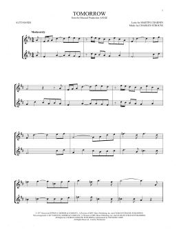 page one of Tomorrow (from Annie) (Alto Sax Duet)
