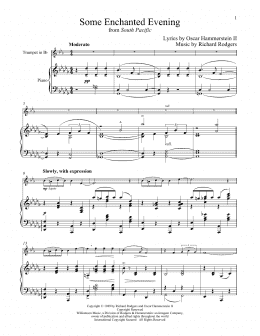 page one of Some Enchanted Evening (from South Pacific) (Trumpet and Piano)
