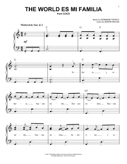 page one of The World Es Mi Familia (from Coco) (Very Easy Piano)
